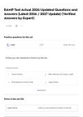 RAMP Test Actual 2026 Updated Questions and Answers &lpar;Latest 2026 &sol; 2027 Update&rpar; &lpar;Verified Answers by Expert&rpar;&NewLine;