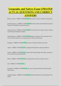 Geography and Natives Exam UPDATED &NewLine;ACTUAL QUESTIONS AND CORRECT &NewLine;ANSWERS