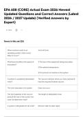 EPA 608 &lpar;CORE&rpar; Actual Exam 2026 Newest Updated Questions and Correct Answers &lpar;Latest 2026 &sol; 2027 Update&rpar; &lpar;Verified Answers by Expert&rpar;