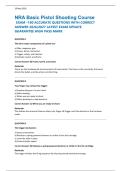 NRA Basic Pistol Shooting Course &NewLine;EXAM &ndash;100 ACCURATE QUESTIONS WITH CORRECT &NewLine;ANSWER 2026&sol;2027 LATEST EXAM UPDATE &NewLine;GUARANTEE HIGH PASS MARK