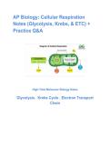 Cellular Respiration Notes for AP biology &plus; Practice Q&A