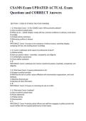 CSAMS Exam UPDATED ACTUAL Exam Questions and CORRECT Answers&period;pdf&NewLine;&NewLine;