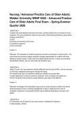 Nursing &lowbar; Advanced Practice Care of Older Adults&lowbar; Walden University NRNP 6540 &ndash; Advanced Practice Care of Older Adults Final Exam &ndash; Spring-Summer Quarter 2026&period;pdf&NewLine;&NewLine;