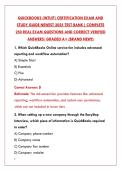 QUICKBOOKS ONLINE CERTIFICATION EXAM 2025 &ndash; 200 REAL QUESTIONS & VERIFIED ANSWERS &vert; QB PROADVISOR TEST BANK&NewLine;&NewLine;