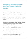 Research and Assessment Methods &ndash; AICP Exam Questions With Correct Answers&period;