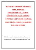 PARAMEDIC FISDAP FINAL EXAM 2026&sol;2027 &ndash; 300 REAL QUESTIONS & VERIFIED ANSWERS &vert; GUARANTEED PASS&NewLine;&NewLine;