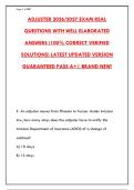 ARIZONA ADJUSTER EXAM 2026&sol;2027 &ndash; 300 REAL QUESTIONS & VERIFIED ANSWERS &vert; GUARANTEED PASS&NewLine;&NewLine;