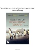 Test Bank&colon; Essentials of Organizational Behavior &lpar;15th Edition&rpar; &ndash; Robbins & Judge &vert; Workplace Diversity & Dynamics &vert; Complete Exam Prep