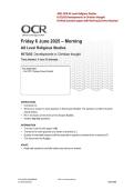 2026 Updated OCR AS Level Religious Studies H173-03 &ndash; Developments in Christian Thought Verified Questions and Exam Revision Guide