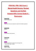 PRN1562 &sol; PRN 1562 Mental Health Nursing Exam 2 Review &ndash; Questions & Verified Answers &lpar;100&percnt; Correct A Grade&rpar; &ndash; Rasmussen&NewLine;&NewLine;