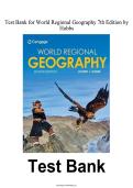 World Regional Geography &lpar;7th Ed&rpar; Hobbs &ndash; Complete Test Bank