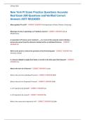 New York PI Exam Practice Questions Accurate &NewLine;Real Exam 200 Questions and Verified Correct &NewLine;Answers JUST RELEASED 
