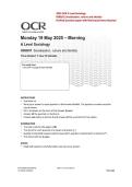 2026 Updated OCR A Level Sociology H580&sol;01 &ndash; Socialisation&comma; Culture and Identity Verified Question Paper with Marking Scheme and Exam Revision Guide