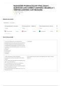 RASMUSSEN PHARMACOLOGY FINAL EXAM &vert; QUESTIONS AND CORRECT ANSWERS &vert; GRADED A&plus; &vert; VERIFIED ANSWERS &vert; JUST RELEASED