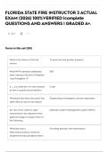 FLORIDA STATE FIRE INSTRUCTOR 3  ACTUAL EXAM &lpar;2026&rpar; 100&percnt;VERIFIED &vert;complete QUESTIONS AND ANSWERS &vert; GRADED A&plus;&period;