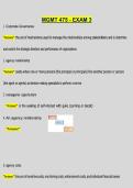 MGMT 475 Exam 3 Questions & Answers 2025&sol;2026 &vert; Management Study Guide &vert; Leadership&comma; Strategy & Organizational Analysis Review &vert; Verified A&plus;