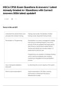 NSCA CPSS Exam Questions & Answers &vert; Latest Already Graded A&plus; &vert;Questions with Correct Answers 2026 latest update&excl;&excl;