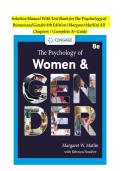 Solution Manual With Test Bank for The Psychology of Women and Gender 8th Edition &lpar; Margaret Matlin&rpar; All Chapters &vert;&vert;Complete A&plus; Guide&NewLine;