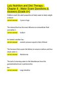 Lutz Nutrition and Diet Therapy - Chapter 8 - Water Exam Questions & Answers &lpar;Grade A&plus;&rpar;&period;docx&NewLine;&NewLine;
