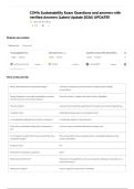 CSWA Sustainability Exam Questions and answers with verified Answers &lpar;Latest Update 2026&rpar; UPDATE&excl;&excl;