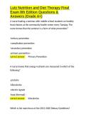 Lutz Nutrition and Diet Therapy Final Exam 8th Edition Questions & Answers &lpar;Grade A&plus;&rpar;&period;docx&NewLine;&NewLine;