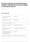 Fresenius Final Exam Newest 2026 Complete Questions &vert; With 100&percnt; Correct Answers graded A&plus; Guaranteed Success&excl;&excl;