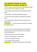 Lutz Nutrition Chapter 21 Exam Questions & Answers &lpar;Grade A&plus;&rpar;&period;docx&NewLine;&NewLine;