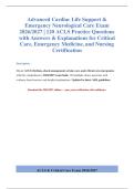 ACLS & Critical Care Exam 2026&sol;2027&NewLine;&NewLine;