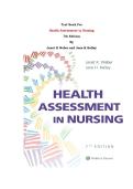 Test Bank - &NewLine;Health Assessment in Nursing&NewLine;7th Edition&NewLine;By&NewLine;Janet R Weber and Jane H Kelley &vert; All Chapters&comma; Latest Edition&vert;&NewLine;