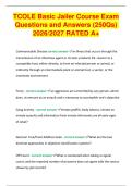 TCOLE Basic Jailer Course Exam Questions and Answers &lpar;250Qs&rpar; 2026&sol;2027 RATED A&plus;