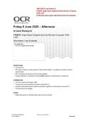 2025 OCR A Level History A Y102-01 Anglo-Saxon England and the Norman Conquest 1035&ndash;1107 Verified Questions Study Guide With Solution 2025&sol; 2026