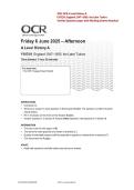 2025 OCR A Level History A Y107-01 England 1547&ndash;1603 The Later Tudors Verified Question Paper With Marking Scheme and Solution 2025&sol; 2026