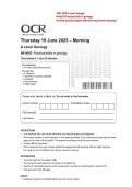 2025 OCR A Level Geology H414-03 Practical Skills in Geology Verified Question Paper With Marking Scheme and Solution 2025&sol; 2026