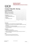 2025 OCR A Level Geography H481-01 Physical Systems Verified Question Paper With Marking Scheme and Solution 2025&sol; 2026