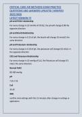 CRITICAL CARE AIR METHODS EXAM PRACTICE &NewLine;QUESTIONS AND ANSWERS UPDATED &vert;VERIFIED &NewLine;2025&sol;2026 &NewLine;LATEST VERSION &excl;&excl;&excl; 