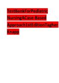 Pediatric Nursing A Case-Based Approach 1st Edition Tagher Knapp Test Bank&lpar; ALL CHAPTERS COVERED&rpar;&NewLine;