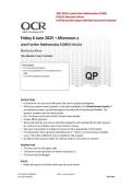 2025 OCR A Level Further Mathematics B &lpar;MEI&rpar; Y431-01 Mechanics Minor Verified Question Paper With Marking Scheme and Solution 2025&sol; 2026