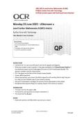 2025 OCR A Level Further Mathematics B &lpar;MEI&rpar; Y436-01 Further Pure with Technology Verified Question Paper With Marking Scheme and Solution 2025&sol; 2026