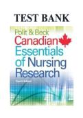 Test Bank Complete&lowbar; Polit & Beck Canadian Essentials Of Nursing Research 4th Edition&comma; By Kevin Woo&vert; All Chapters 1-18&vert; 4 Units&vert; Latest Edition With Verified Answers&vert; Grade A&plus;&NewLine;