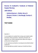 &ast;&ast;Brunner & Suddarth&rsquo;s Medical-Surgical Nursing 16th Edition Exam Prep Test Bank &vert; 1&comma;500 NCLEX-Style MCQs&comma; SATA&comma; NGN Case Studies & Clinical Judgment Questions with Rationales &lpar;All Chapters&rpar;&ast;&ast;&NewLine;