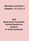 Business Law Exam 1 &lpar;Chapters 1&comma; 4&comma; 5&comma; 6&comma; 8 & 9&rpar; Questions and Answers PDF Study Guide 2026