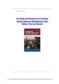 TEST BANK AND SOLUTION MANUAL FOR CANADIAN HUMAN RESOURCE MANAGEMENT 12TH CANADIAN EDITION BY SCHWIND
