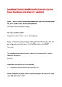 Louisiana Property And Casualty Insurance Actual&NewLine;Exam Questions and Answers&vert; Updated