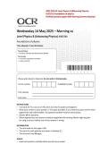 2025 OCR AS Level Physics B &lpar;Advancing Physics&rpar; H157-01 Foundations of Physics Verified Question Paper With Marking Scheme and Solution 2025&sol; 2026