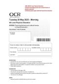 2025 OCR AS Level Physical Education H155-02 Psychological and Socio-Cultural Themes in Physical Activity Verified Question Paper With Marking Scheme and Solution 2025&sol; 