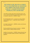 NEW MEXICO LIFE&comma; HEALTH&comma; ACCIDENT&NewLine;ACTUAL EXAM PREP 2026 ALL QUESTIONS&NewLine;AND CORRECT DETAILED ANSWERS&NewLine;ALREADY A GRADED WITH EXPERT&NewLine;FEEDBACK &vert; NEW AND REVISED