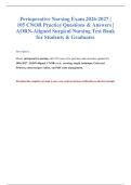Perioperative Nursing Exam 2026-2027&colon; 105 Questions & Answers&NewLine;&NewLine;
