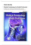 Test Bank &mdash; Medical Terminology for Health Professions&comma; 9th Edition &lpar;Ehrlich & Schroeder&rpar;&comma; Chapters 1-15 &vert; All Chapters Covered