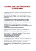ECON 301 Final Exam Questions With Verified Answers
