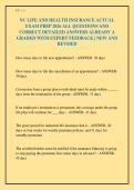 NC LIFE AND HEALTH INSURANCE ACTUAL&NewLine;EXAM PREP 2026 ALL QUESTIONS AND&NewLine;CORRECT DETAILED ANSWERS ALREADY A&NewLine;GRADED WITH EXPERT FEEDBACK &vert; NEW AND&NewLine;REVISED
